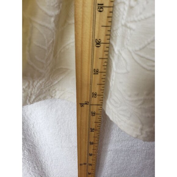 Coldwater Creek Womens Textured Floral Zip-Up Jacket Cream Size Medium - Picture 12 of 12